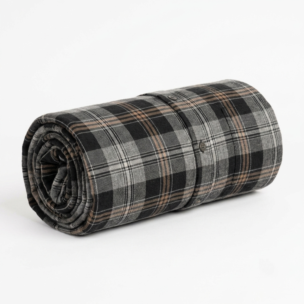Red Fab Men's Black And Grey Checkered Casual Shirt