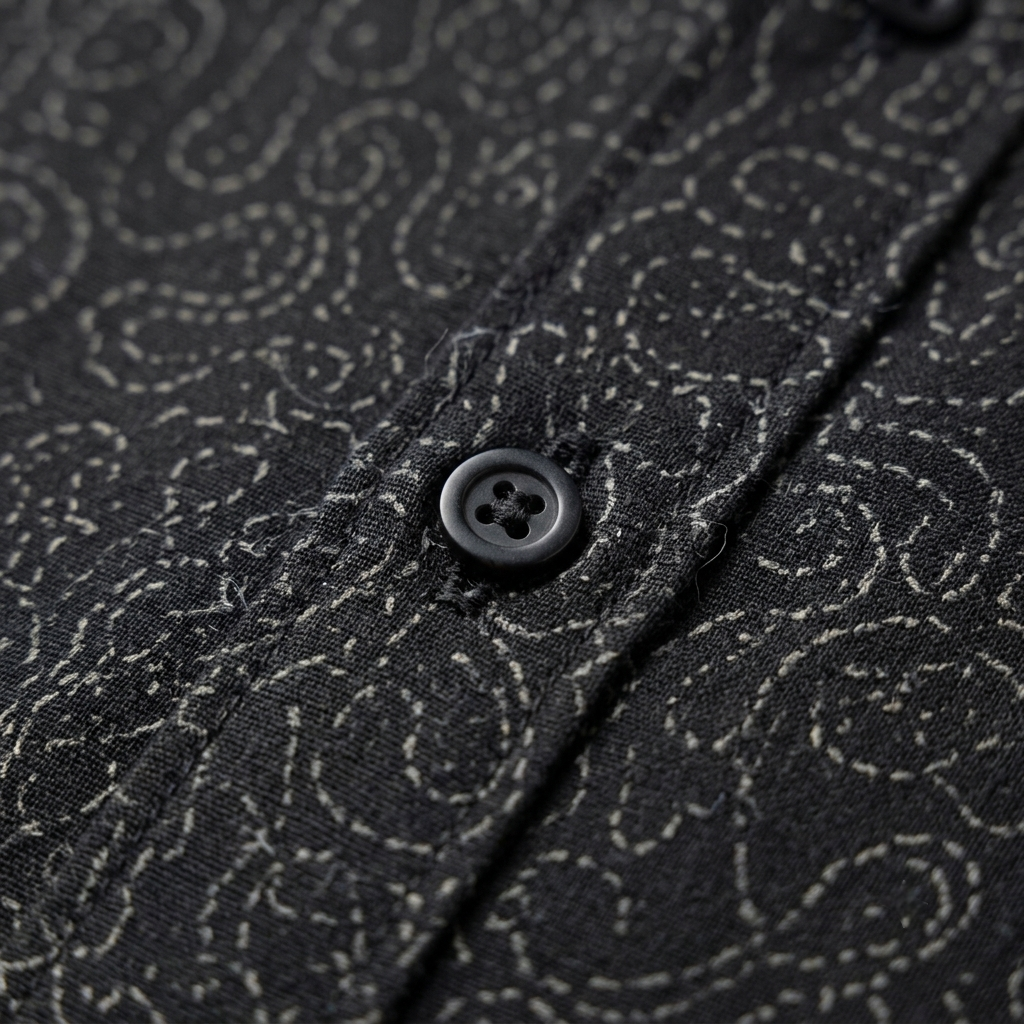 Red Fab Men's Black Printed Casual Button-Down Shirt