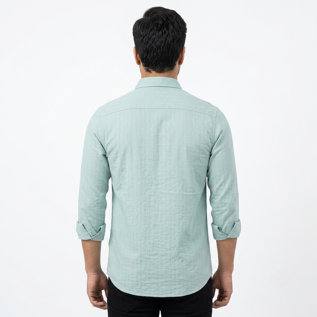 Red Fab Mint Green Textured Button-Down Shirt for Men